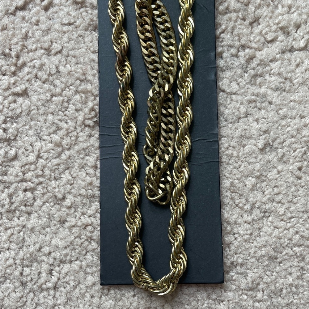 NWT Red Ape Gold Chain Necklace Set (2 Necklaces) - Picture 3 of 5